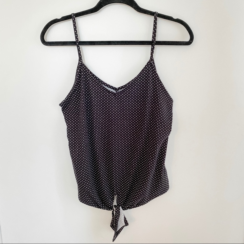 Polly & Esther Women’s Polka-Dot Tied Tank Top